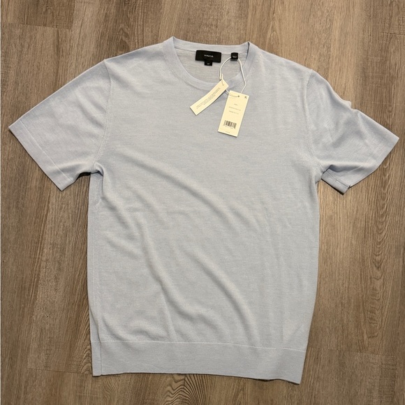 Vince Men's Featherweight Wool-Cashmere Short-Sleeve Crewneck Sweater - Picture 4 of 7